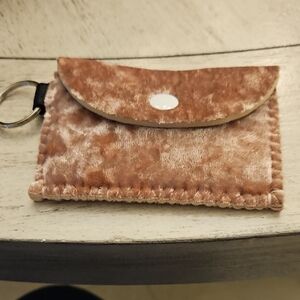 Luxurious Velvet Key & Card Holder - Brown